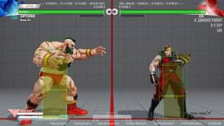 SFV ZANGIEF HIT BOX FRAME DATA LOL HEAD BUTT PARRY