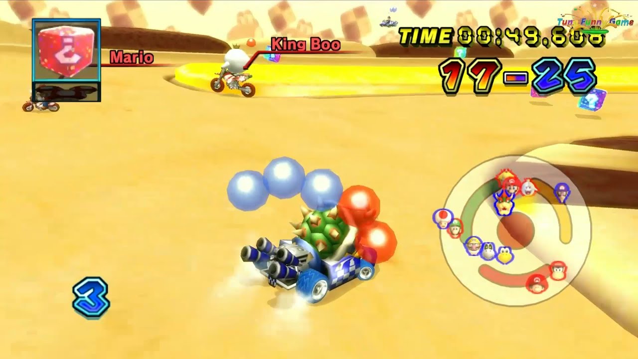 Bowser Balloon Battle (Video Full HD 60Fps) Mario Kart Wii - Tung Funny Game
