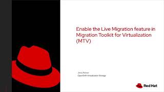 Enable the Live Migration feature in Migration Toolkit for Virtualization (MTV)