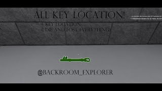 Da Backrooms Roblox | All 4 Key location |
