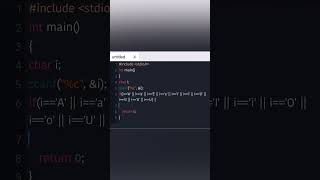 Find vowel and consonant in c programme. #c #shorts