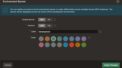Set Up Environment Banner in Oracle APEX