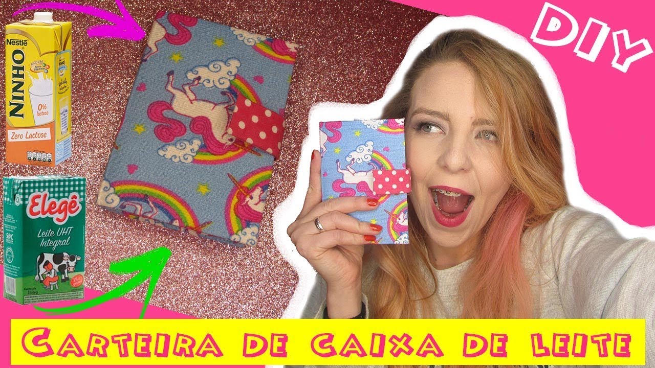 DIY - Carteira Fofa Feita com Caixa de Leite - Por Gisele Souza