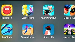 Miraclous Ladybug, Red Ball 4,Giant Rush!,Street Chaser, Unicorn Run, Angry Gran Run/Android, İOS screenshot 5