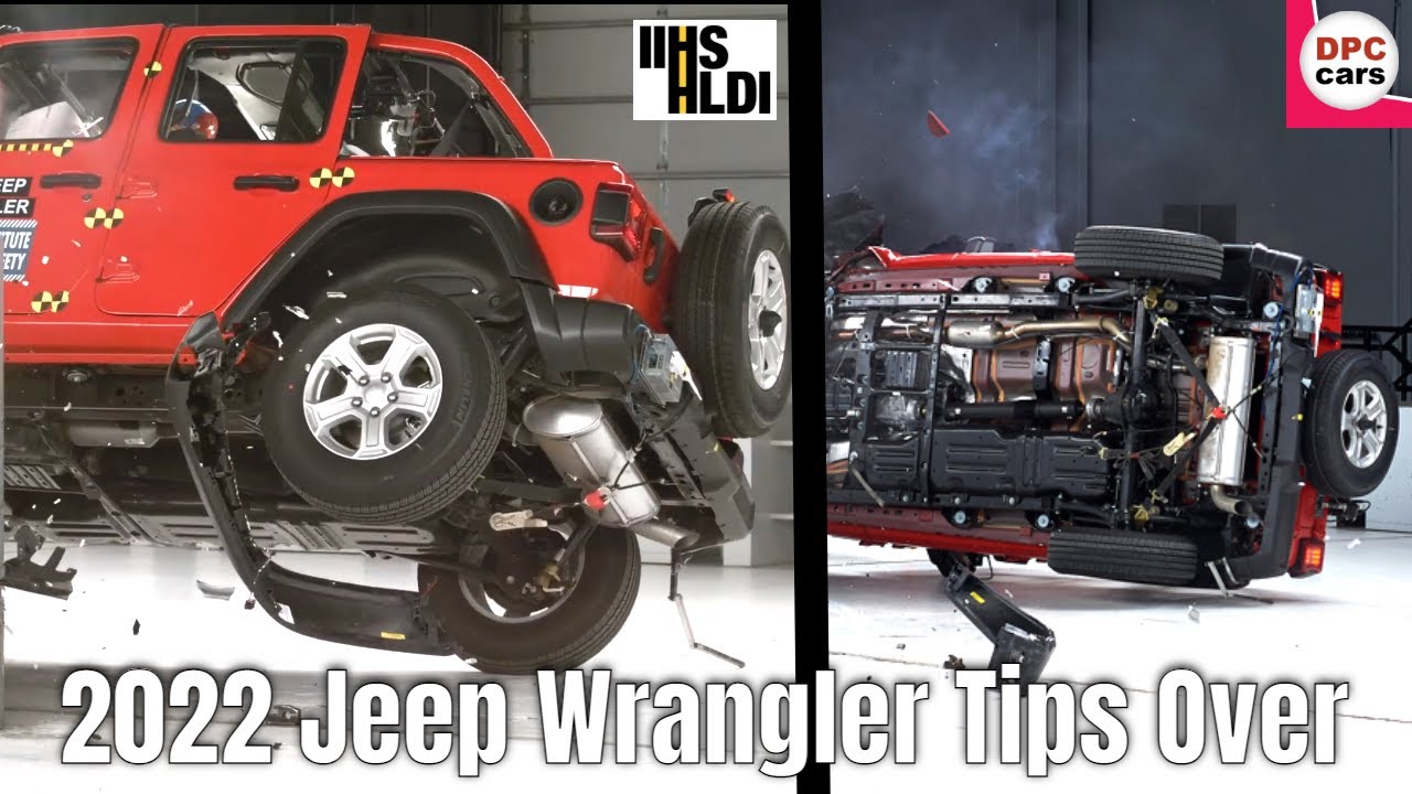 2022 Jeep Wrangler tips over in crash test despite modifications - YouTube