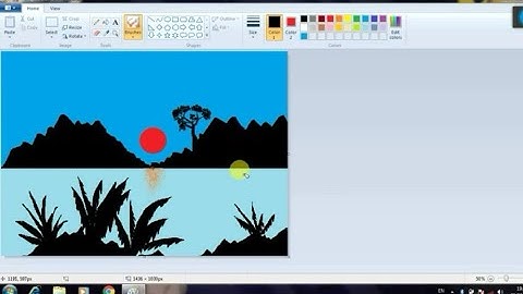 How to draw a beautiful sunset with gradient effect in  ms paint|| How to draw a  ms painte2020