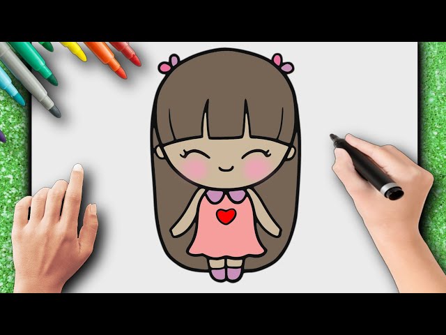 Bonequinha Kawaii fofa ❤ desenho para desenhar 😍 desenhando desenhos. 