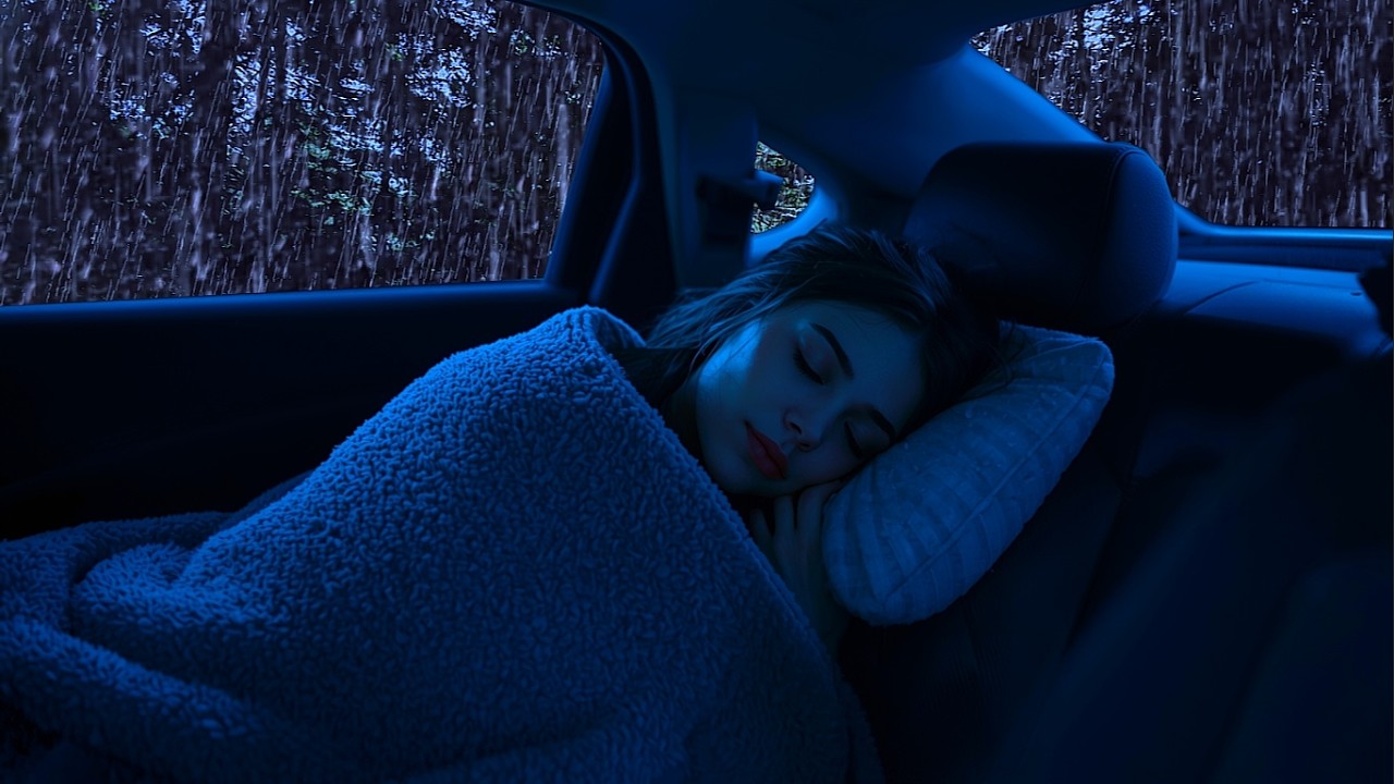 Cozy Rainy Night in the Car 🌧️ Soothing Thunder Sounds for Instant Deep Sleep