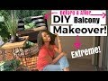 * DIY EXTREME SMALL BALCONY MAKEOVER * TINY MINIMALIST PATIO GARDEN DECOR