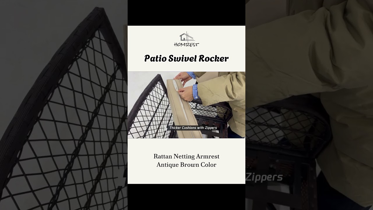 Comfort with the Rattan-netting Swivel Rocker Set!