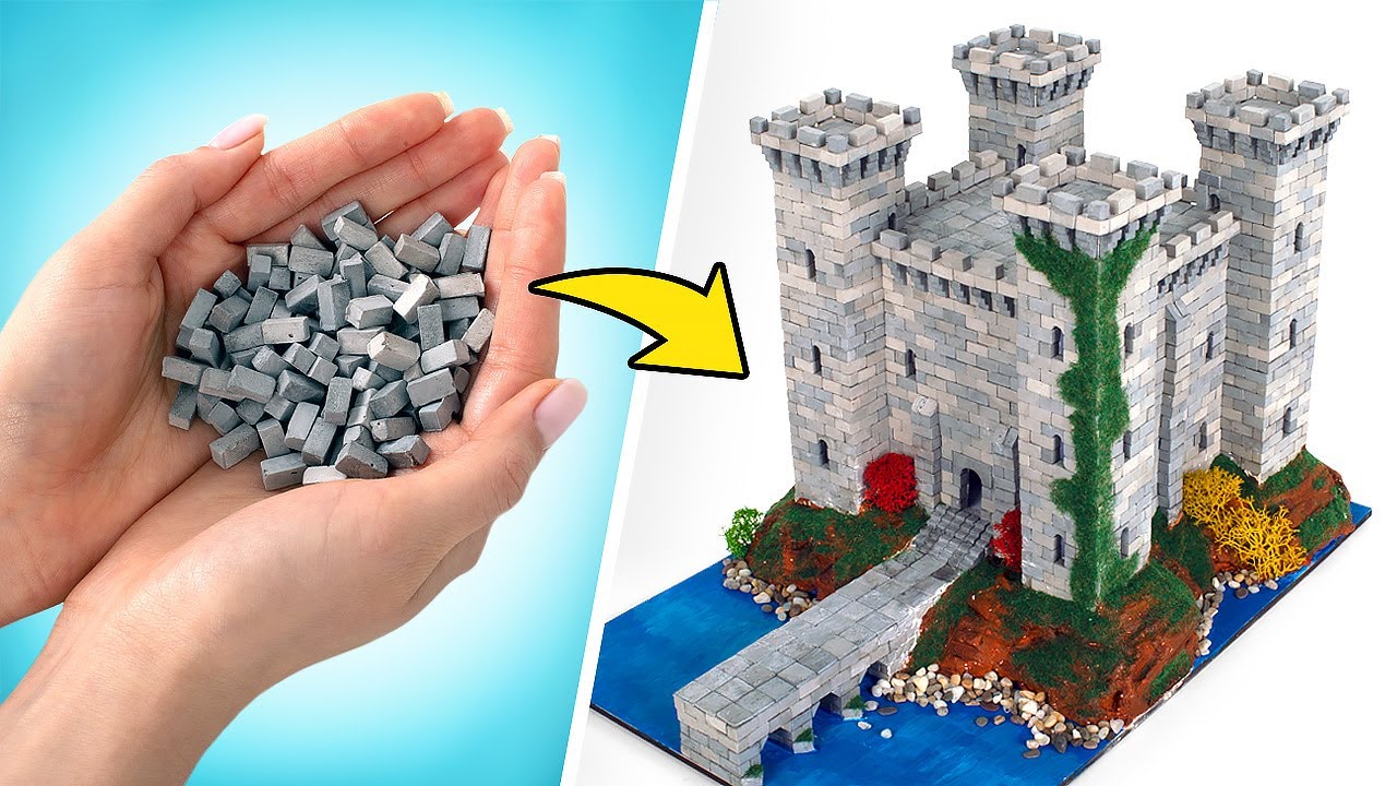 ⁣DIY Kastil Kesatria dari Batu Bata Mini