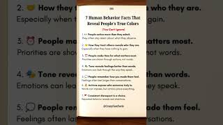 😱 7 Human Behavior Facts That Reveal People's True Colors #psychology #shorts