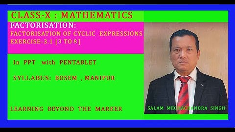 CLASS-X:  MATHEMATICS (BOSEM)EXERCISE-3.1[ 3 TO  8]