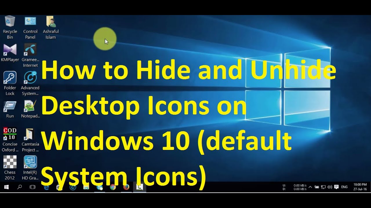 How To Hide And Unhide Desktop Icon On Windows 10 default System Icons