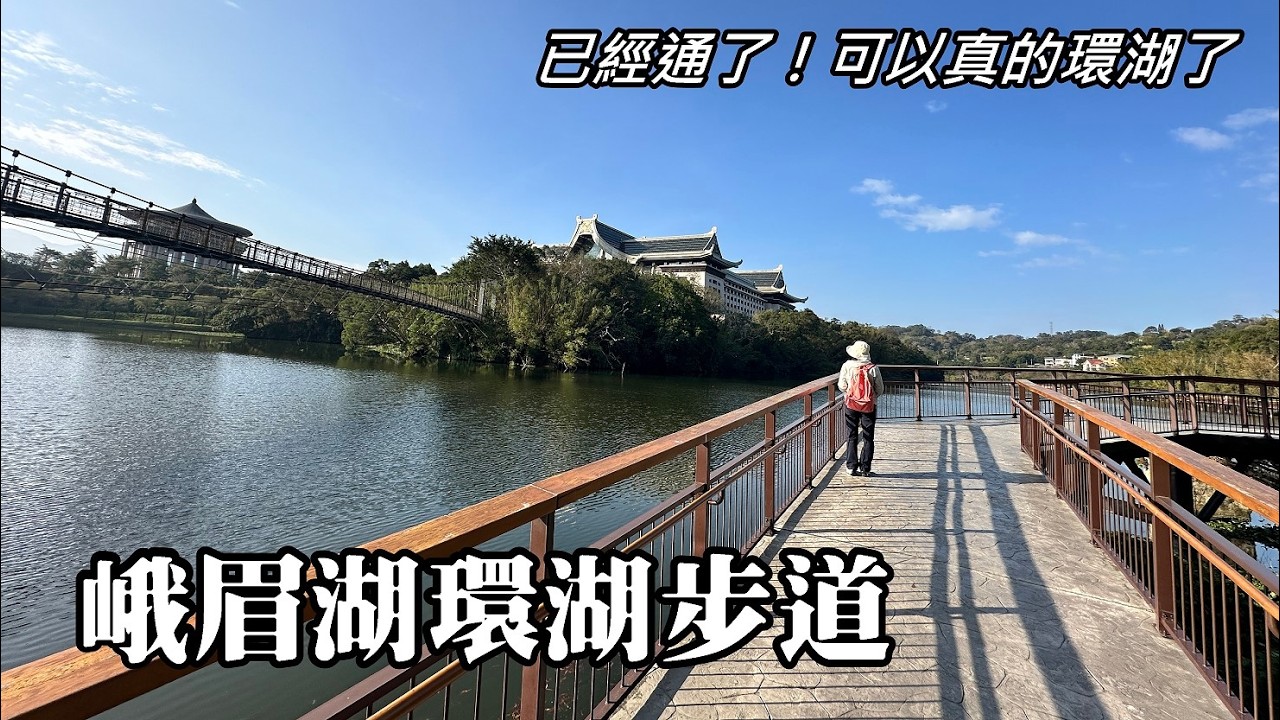 通了！峨眉湖環湖步道！從細茅埔吊橋通走往金湖灣，全程無障礙步道，欣賞三月黃花風鈴木最美的季節！