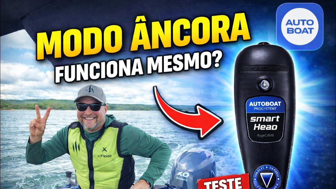 Testei o modo âncora do motor Autoboat com GPS na prática! ⚓🎣Será que ele segura o barco mesmo ?