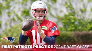 👀 Drake Maye, Ja’Lynn Polk \& 2024 Patriots Draft Picks First NFL Practice Highlights