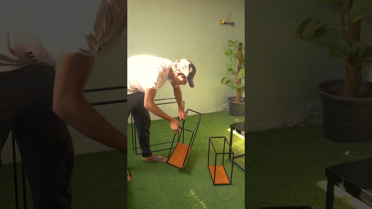 🌟 Elevate your space with Waseeh Iron Work's Nested Metal Wall Mounted Square Frames with Shelves! 🌟