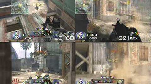 Gameplay in Favela (Modern Warfare 2 Four Player Splitscreen FFA)