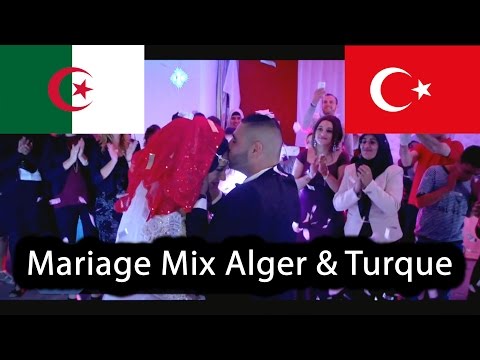 MAGNIFIQUE MARIAGE MIX ALGERIE TURQUIE CORTEGE DE FOU AMBIANCE DE FOU !!!