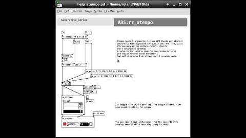 PDida (Pure Data) help patch: Rhythmic Patterns -  Atempo