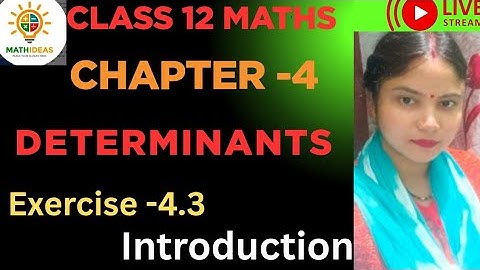 Class 12 Maths Chapter 4 Determinants Exercise - 4.3 Minor Cofactor @sunitarawat90