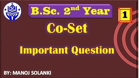 Important Question (1) Co-Sets || Group Theory || #msmaths #bscmaths #bamaths
