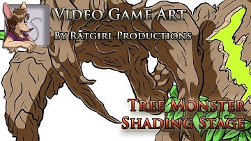 Video Game Art - Tree Monster (Final Shading stage 16x speed)