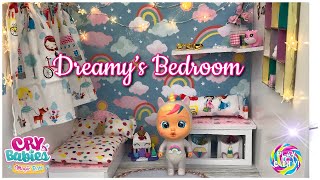 DIY Cry Babies Magic Tears Dreamy CUSTOM BEDROOM with real lights, windows and curtains! #crybabies