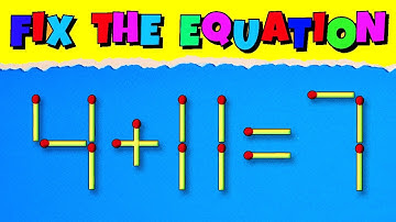 Genius IQ Test: Fix the Equation by Moving 1 Stick! #matchstickpuzzle #brainteaser