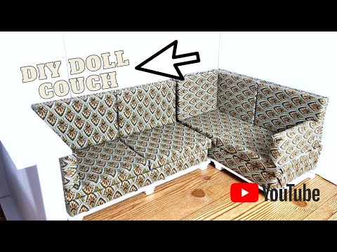 DIY doll corner couch American girl doll couch  Barbie doll couch
