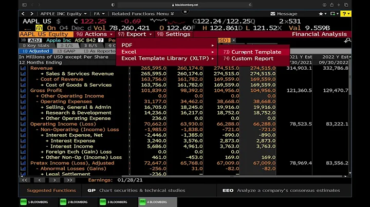 FinMod | Exporting data from Bloomberg to Excel