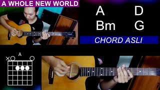 BELAJAR KUNCI GITAR A Whole New World Aladdin lengkap dengan gambar