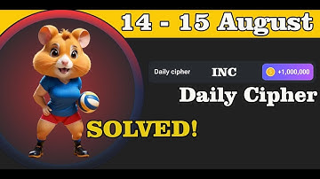 14 - 15 August Hamster Kombat Daily Cipher Morse Code #hamsterkombat