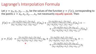 Lagrange's Interpolation