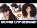 How To Install Clip ins for beginners | Kinky curly clip ins from HerGivenHair.com