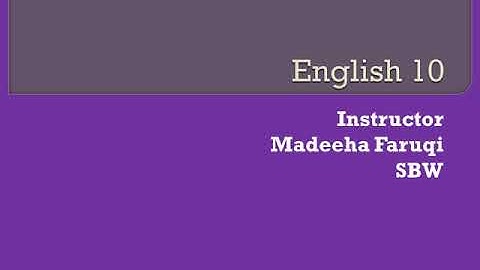 English || Class 10 orientation || OSM by Madeeha Farooqi APSACS FORT ROAD