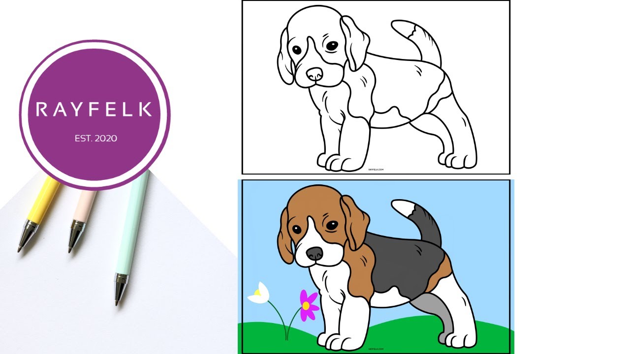 Beagle Coloring Pages | Rayfelk Printable Coloring Pages | Dog Coloring Page| Free Coloring Pages