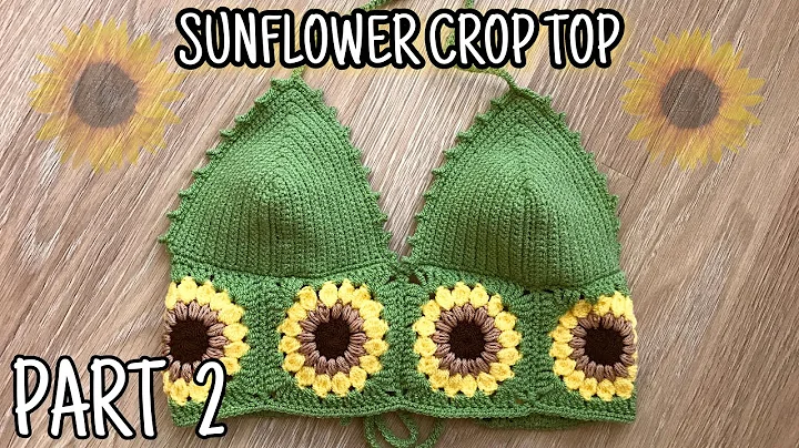 Create your own beautiful crochet sunflower crop top!