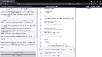 React: Create a Controlled Form- freeCodeCamp.org(day=11)