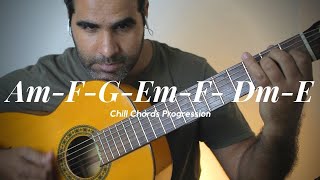 Video thumbnail of "Guitar Backing Track 80bpm | Am-F-G-Em-F-Dm-E chords progression | Fingerstyle On Guitar ONLY!"