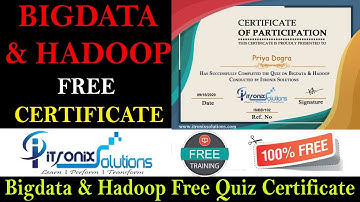 Bigdata & Hadoop Free Quiz Certificate - Get Certification in 2 Minute -  ITRONIX SOLUTIONS Quiz