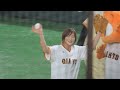 【柔道五輪金メダリスト】角田夏実、笑顔あふれる始球式
