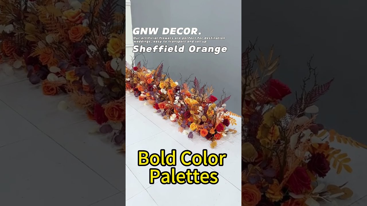 2025 Wedding Color Trend Sheffield Orange Artificial Flowers Centerpiece