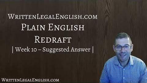 How to write plain language 10 - Suggested answers