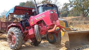 Mahindra 415 DI Tractor Stuck Pulled Out By JCB 3dx | Jcb 3dx Backhoe Loading Mud In Tractors | Jcp