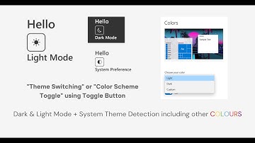 Switching Themes Multi-Colors + System Detect Dark & Light mode using HTML, CSS & JavaScript [Khmer]