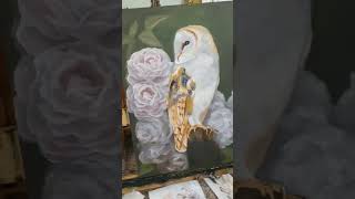 Painting a Barn Owl with oils, a deliciously slow and reverent process.