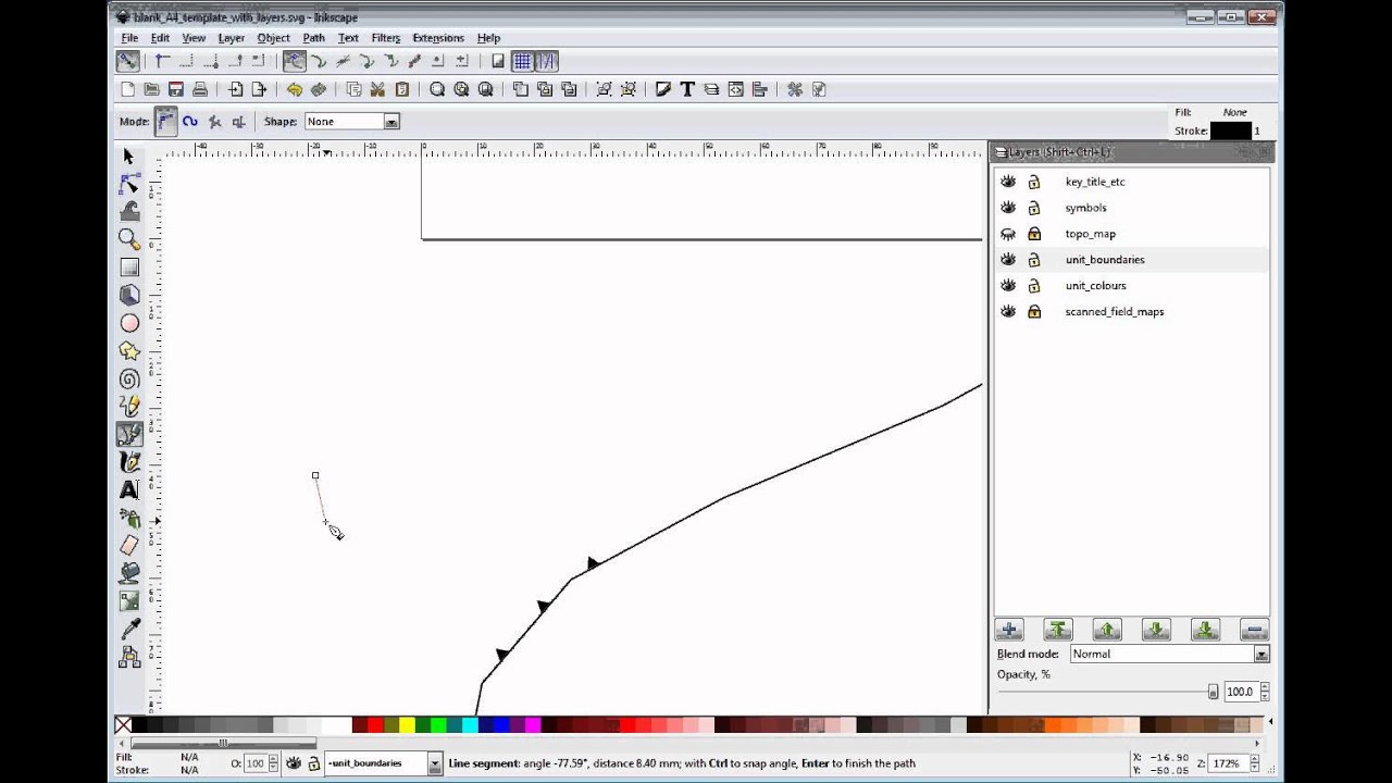 Inkscape Map Examples Digitising map in Inkscape (4) faults symbols etc - YouTube