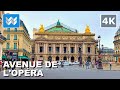 [4K] Avenue de l&#39;Opéra in Paris France 🇫🇷 2022 Walking Tour Vlog &amp; Vacation Travel Guide 🎧